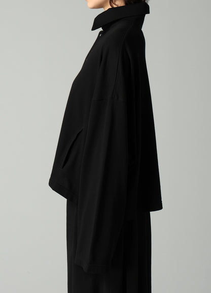 HIGH TWISTED FRENCH TERRY STAND COLLAR CARDIGAN