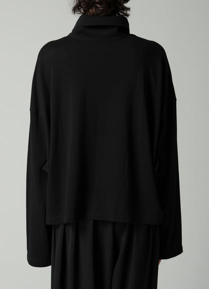 HIGH TWISTED FRENCH TERRY STAND COLLAR CARDIGAN