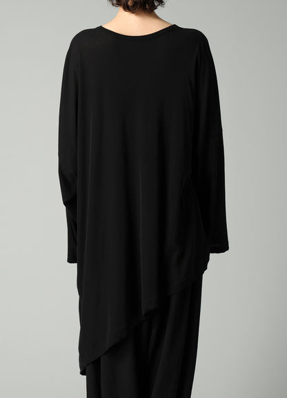 SOFT SINGLE JERSEY UNBALANCED LONG SLV T