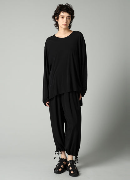 SOFT SINGLE JERSEY DRAPED GUSSET LONG SLV T