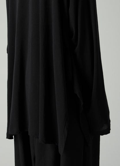 SOFT SINGLE JERSEY DRAPED GUSSET LONG SLV T