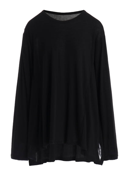 SOFT SINGLE JERSEY DRAPED GUSSET LONG SLV T