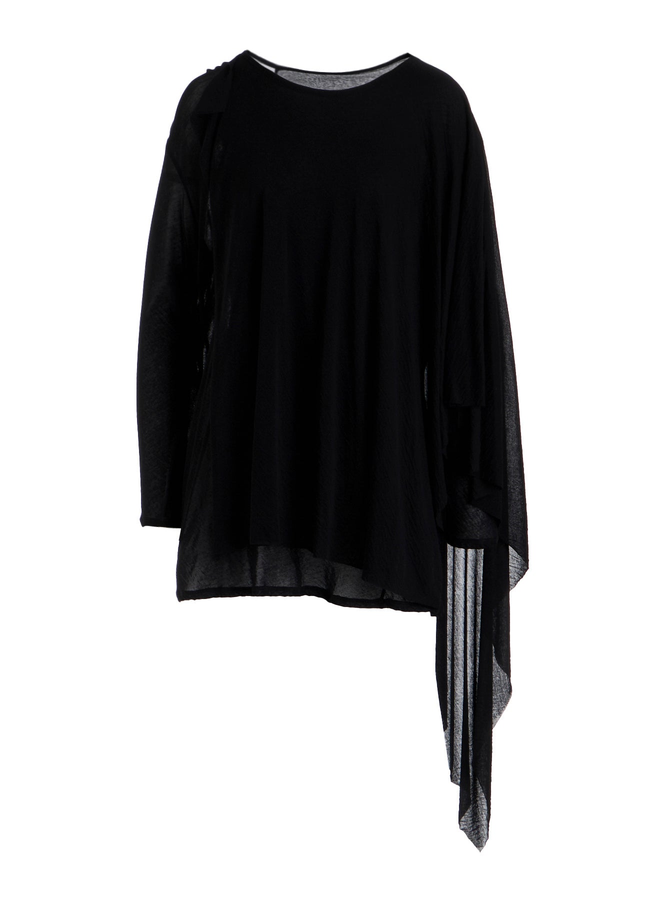 HIGH TWISTED SHEER JERSEY MULTI-WAY LONG SLV T