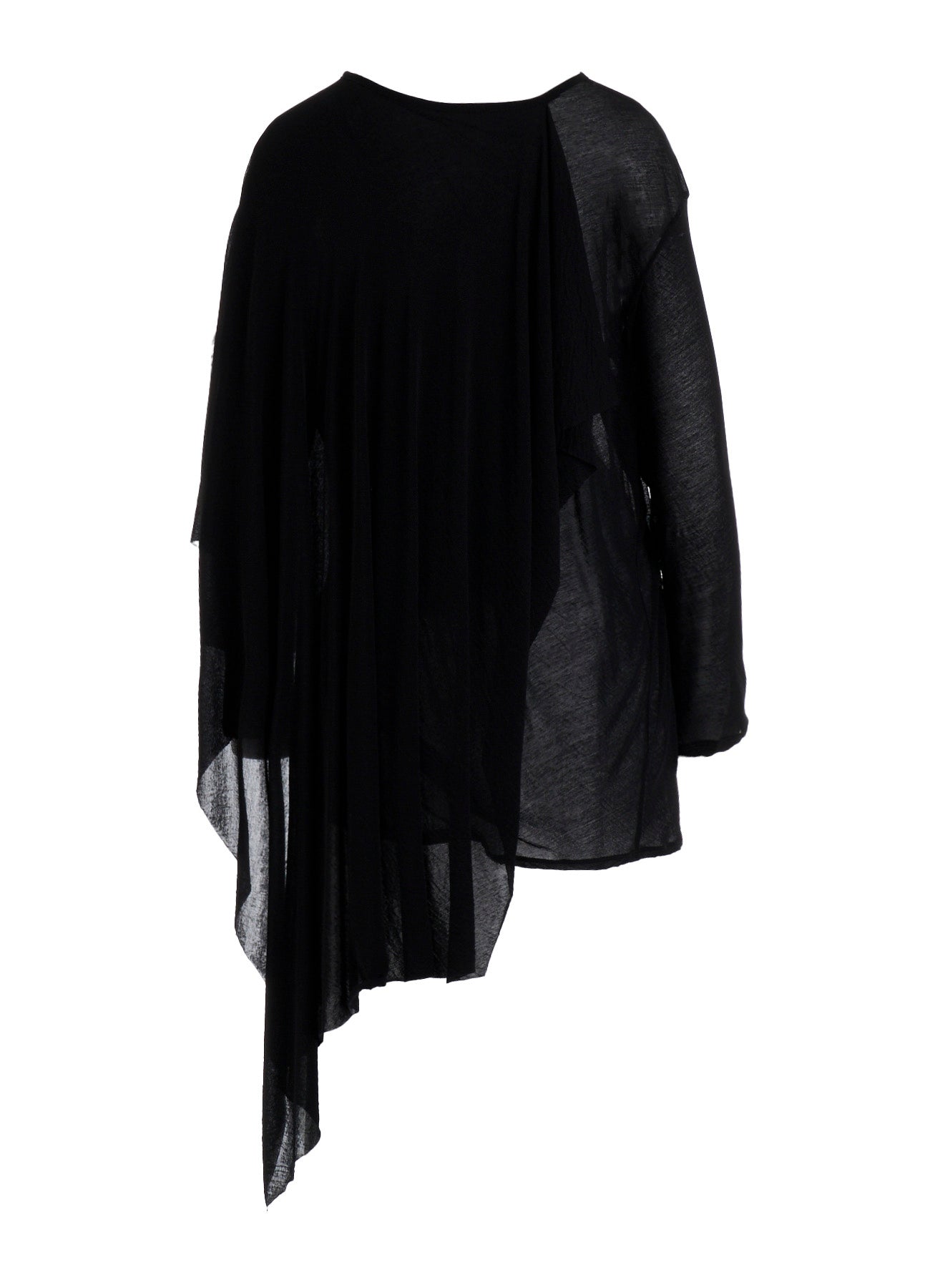 HIGH TWISTED SHEER JERSEY MULTI-WAY LONG SLV T