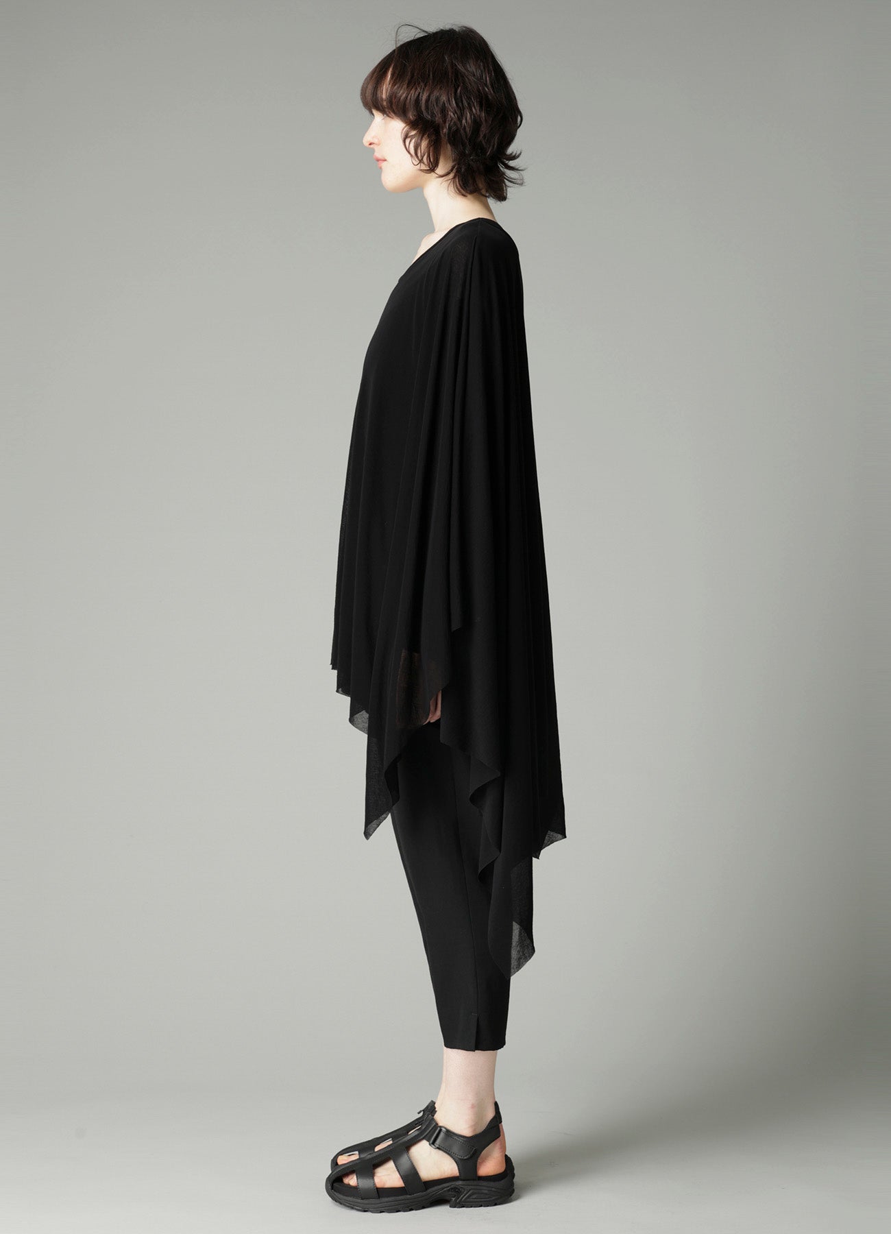 HIGH TWISTED SHEER JERSEY MULTI-WAY LONG SLV T