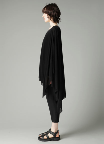 HIGH TWISTED SHEER JERSEY MULTI-WAY LONG SLV T