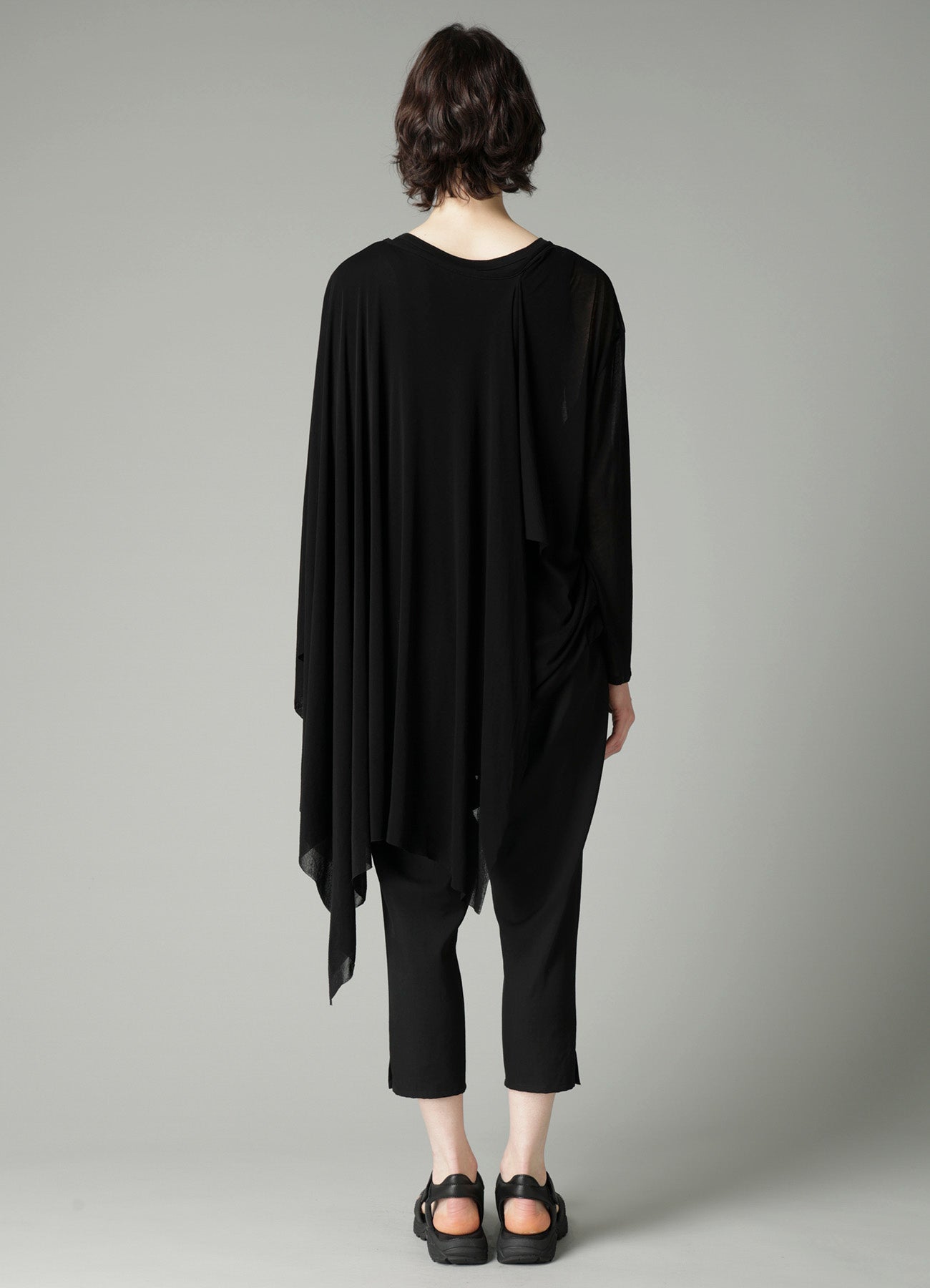 HIGH TWISTED SHEER JERSEY MULTI-WAY LONG SLV T