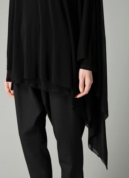 HIGH TWISTED SHEER JERSEY MULTI-WAY LONG SLV T
