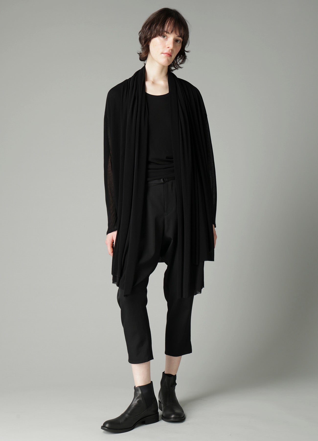 HIGH TWISTED SHEER JERSEY MULTI-WAY CARDIGAN