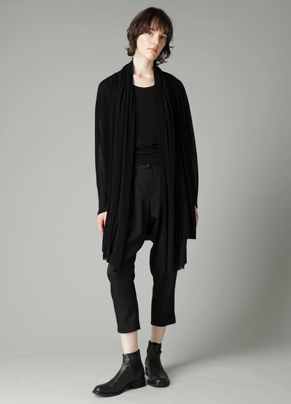 HIGH TWISTED SHEER JERSEY MULTI-WAY CARDIGAN