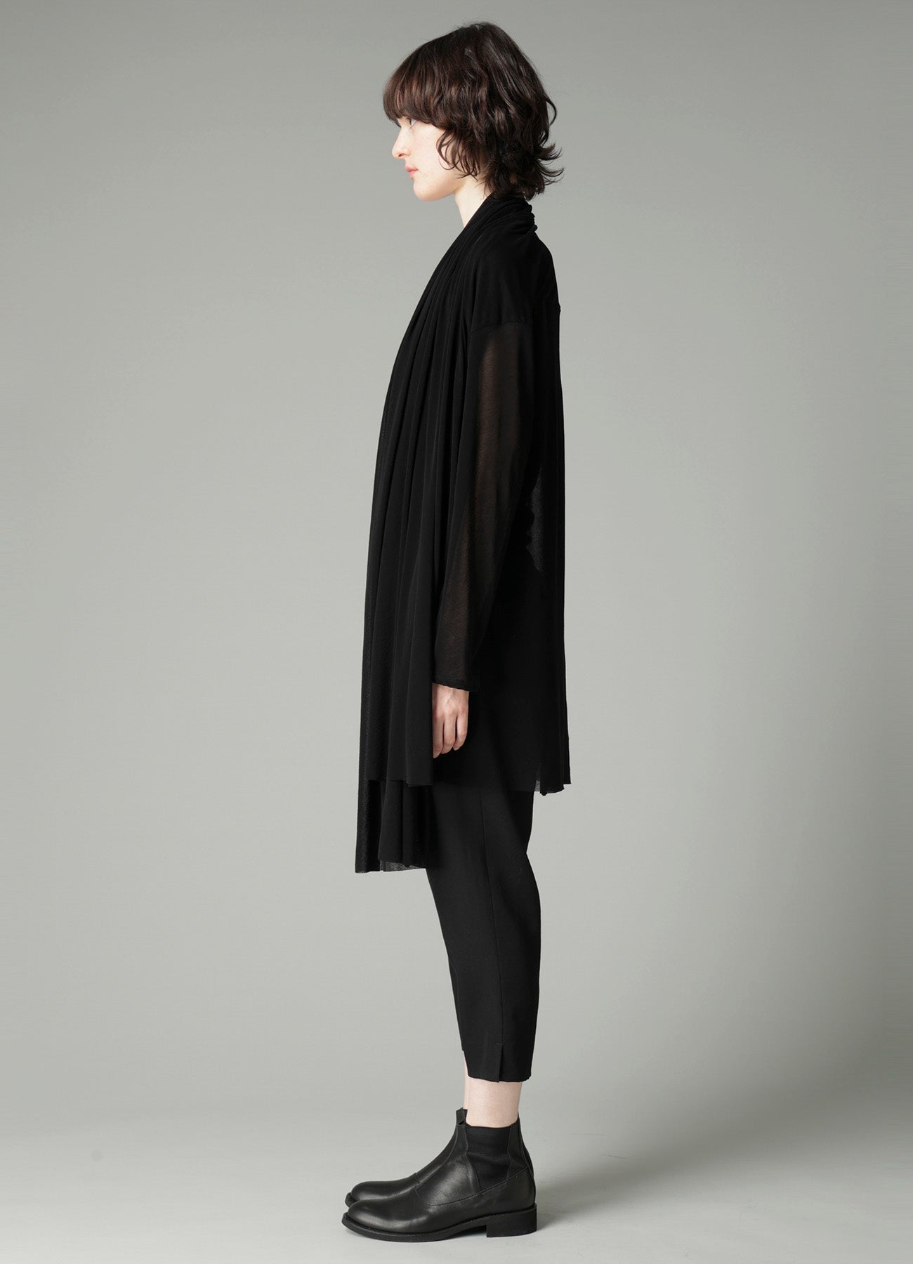 HIGH TWISTED SHEER JERSEY MULTI-WAY CARDIGAN