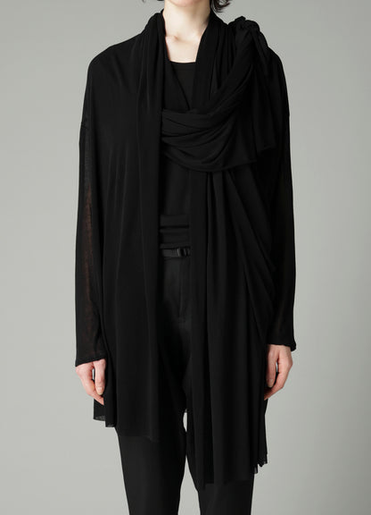 HIGH TWISTED SHEER JERSEY MULTI-WAY CARDIGAN