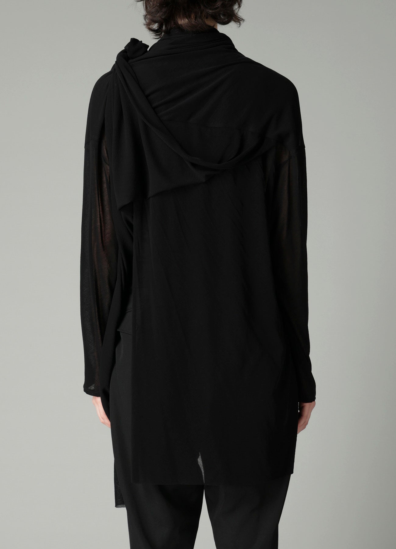 HIGH TWISTED SHEER JERSEY MULTI-WAY CARDIGAN