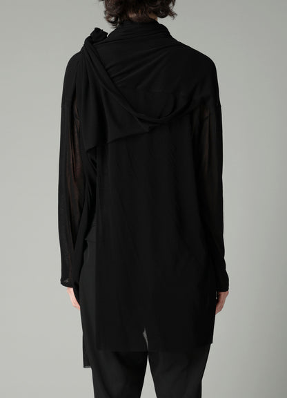 HIGH TWISTED SHEER JERSEY MULTI-WAY CARDIGAN