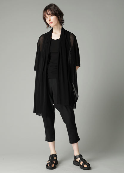 HIGH TWISTED SHEER JERSEY 3/4 SLEEEVE CARDIGAN