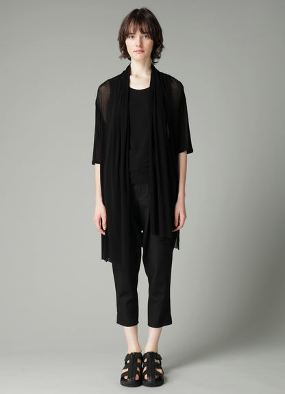 HIGH TWISTED SHEER JERSEY 3/4 SLEEEVE CARDIGAN