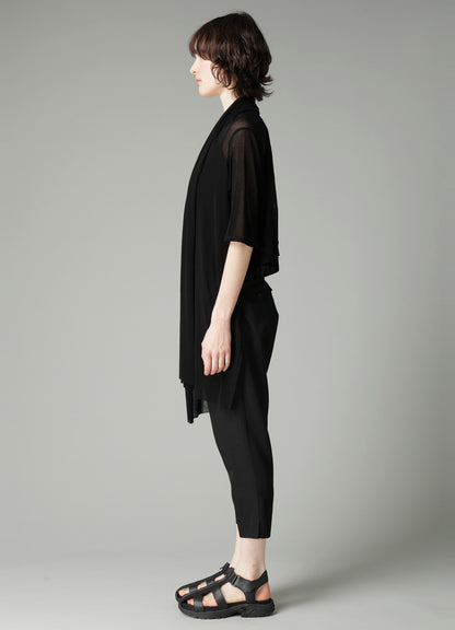 HIGH TWISTED SHEER JERSEY 3/4 SLEEEVE CARDIGAN