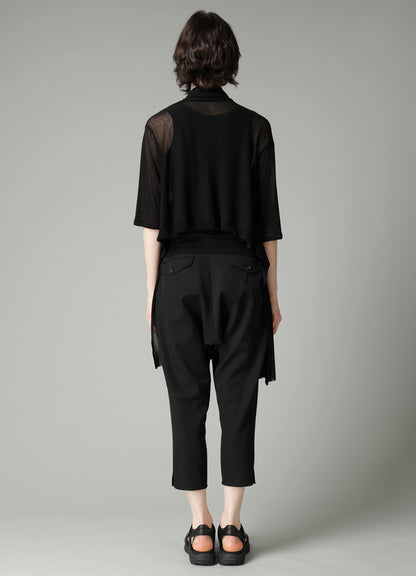 HIGH TWISTED SHEER JERSEY 3/4 SLEEEVE CARDIGAN