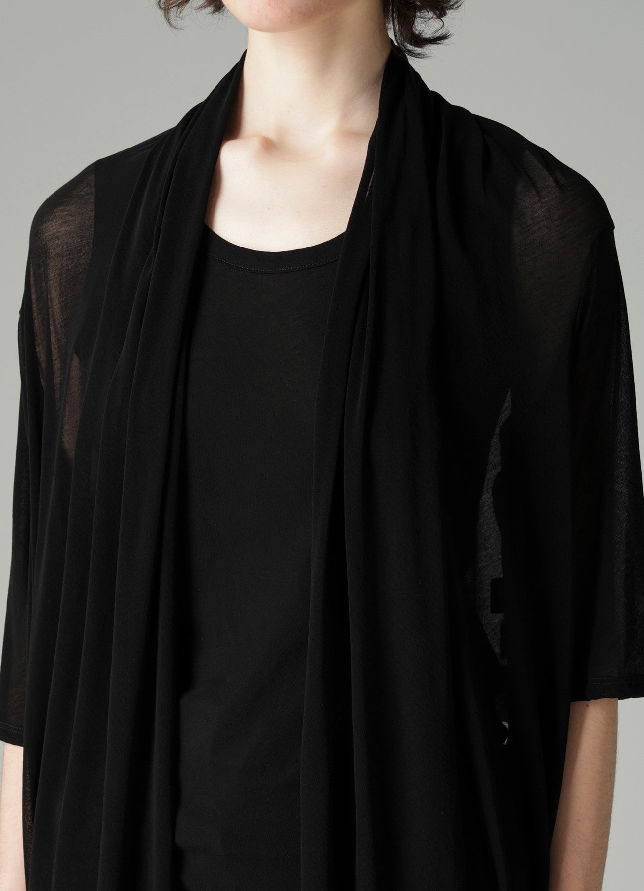 HIGH TWISTED SHEER JERSEY 3/4 SLEEEVE CARDIGAN – THE SHOP YOHJI