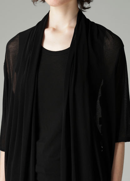 HIGH TWISTED SHEER JERSEY 3/4 SLEEEVE CARDIGAN