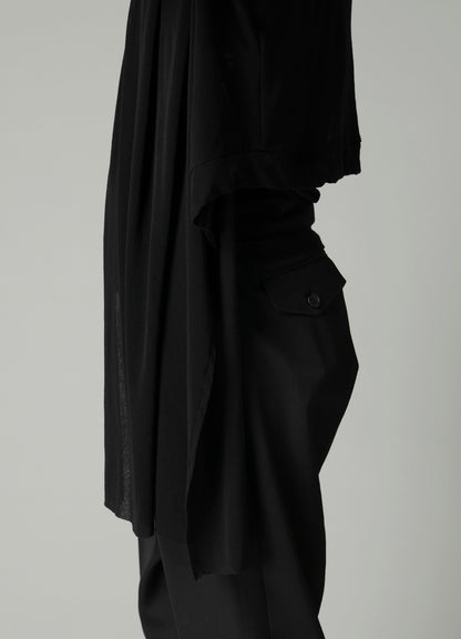 HIGH TWISTED SHEER JERSEY 3/4 SLEEEVE CARDIGAN