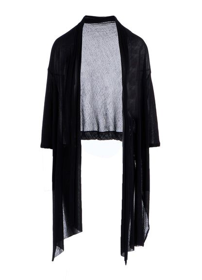 HIGH TWISTED SHEER JERSEY 3/4 SLEEEVE CARDIGAN