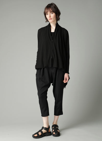 HIGH TWISTED SINGLE JERSEY GUSSET SHOULDER CARDIGAN