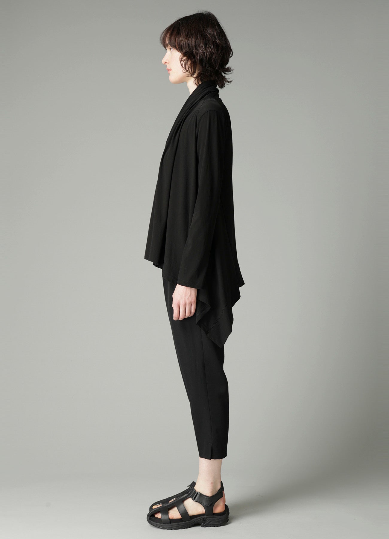 HIGH TWISTED SINGLE JERSEY GUSSET SHOULDER CARDIGAN