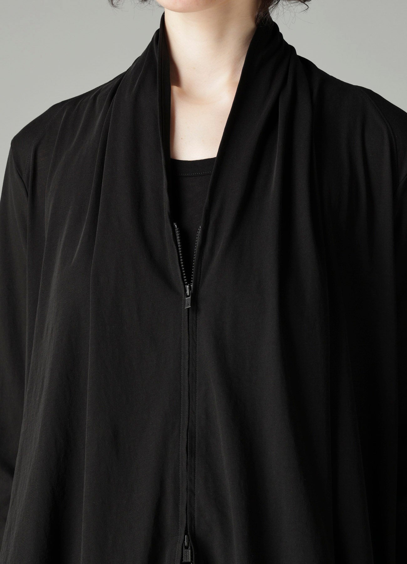 HIGH TWISTED SINGLE JERSEY GUSSET SHOULDER CARDIGAN