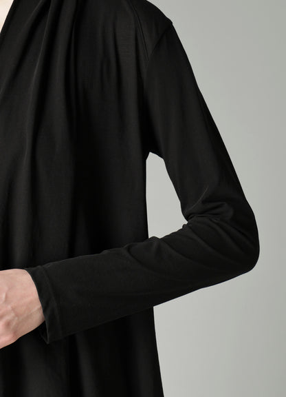 HIGH TWISTED SINGLE JERSEY GUSSET SHOULDER CARDIGAN