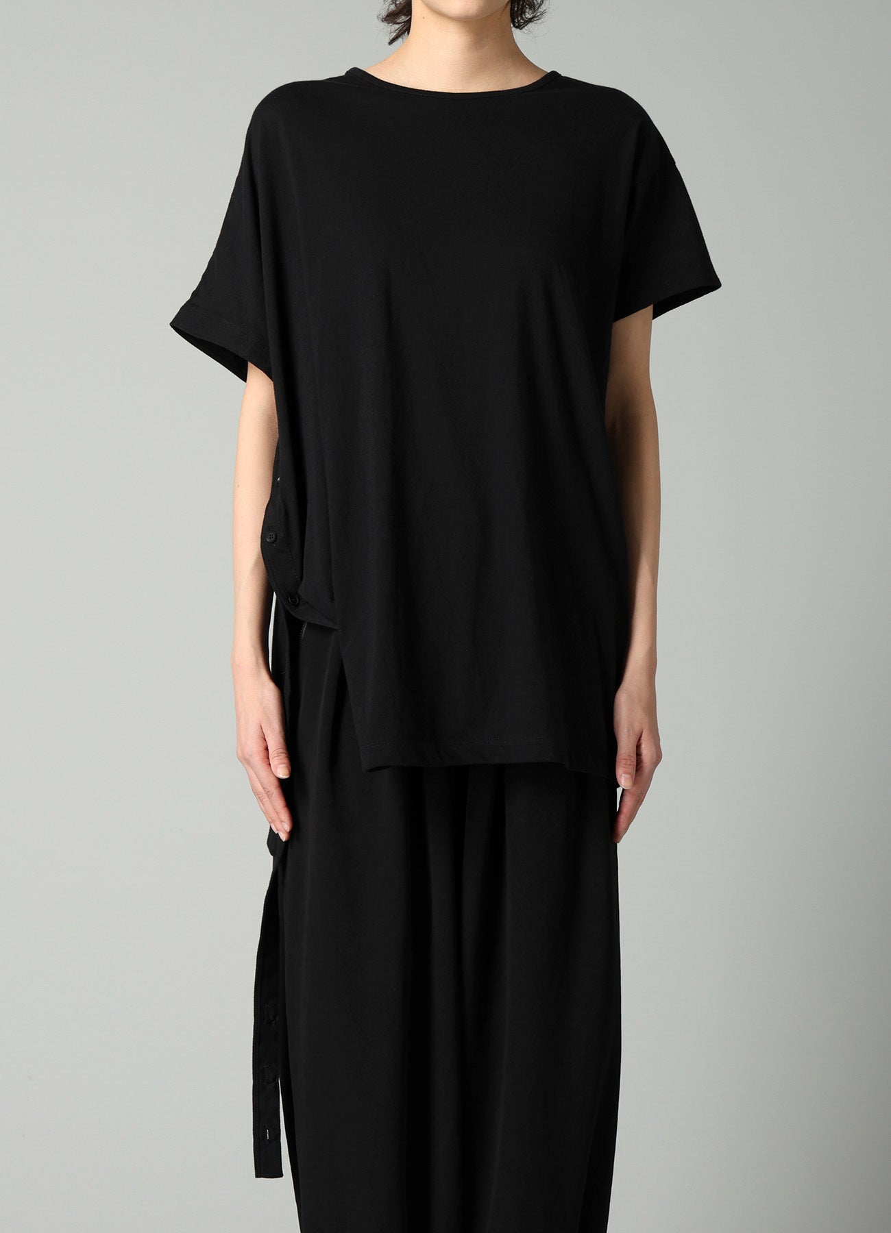 SOFT SINGLE JERSEY ASYMMETRIC SHORT SLV T B