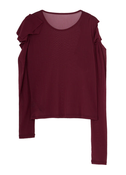 Ny TULLE DRAPED SLV PULLOVER