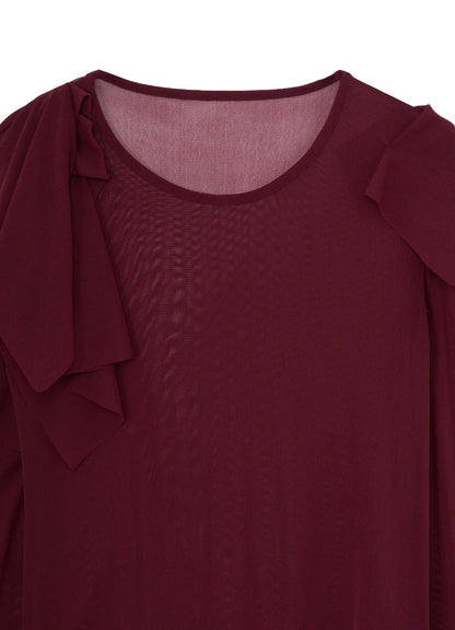 Ny TULLE DRAPED SLV PULLOVER