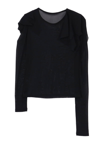 Ny TULLE DRAPED SLV PULLOVER