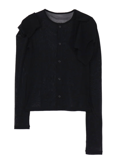 Ny TULLE DRAPED SLV CARDIGAN