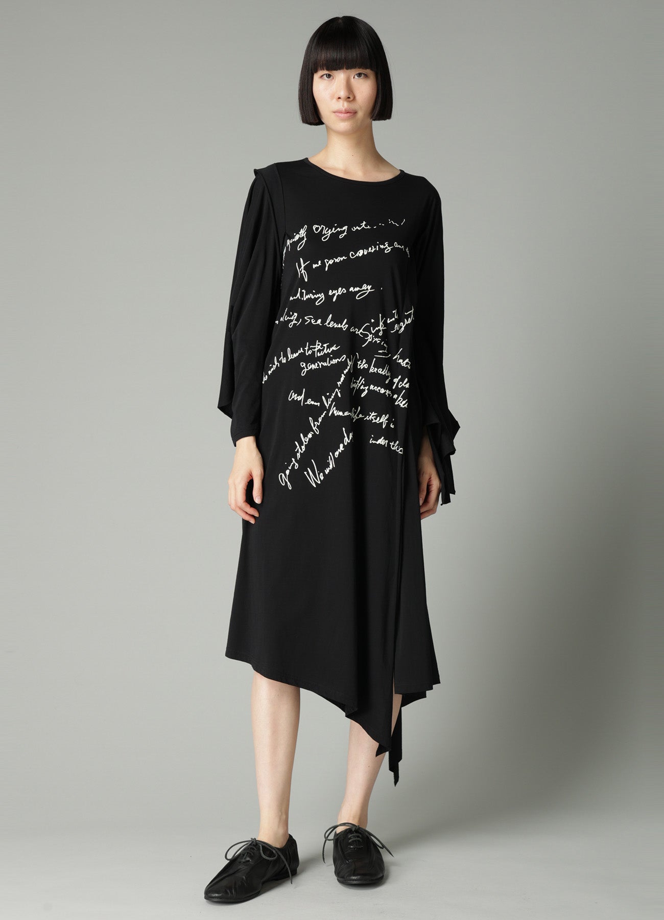 COTTON SINGLE JERSEY HAND WRITING PT DRESS