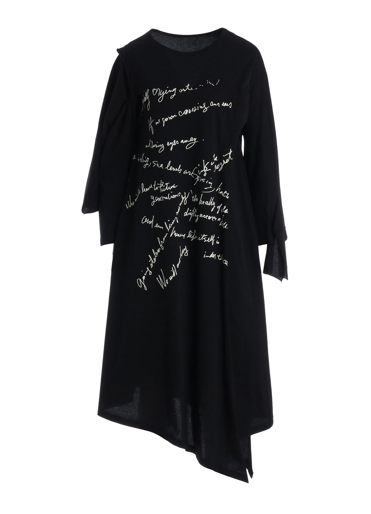 COTTON SINGLE JERSEY HAND WRITING PT DRESS
