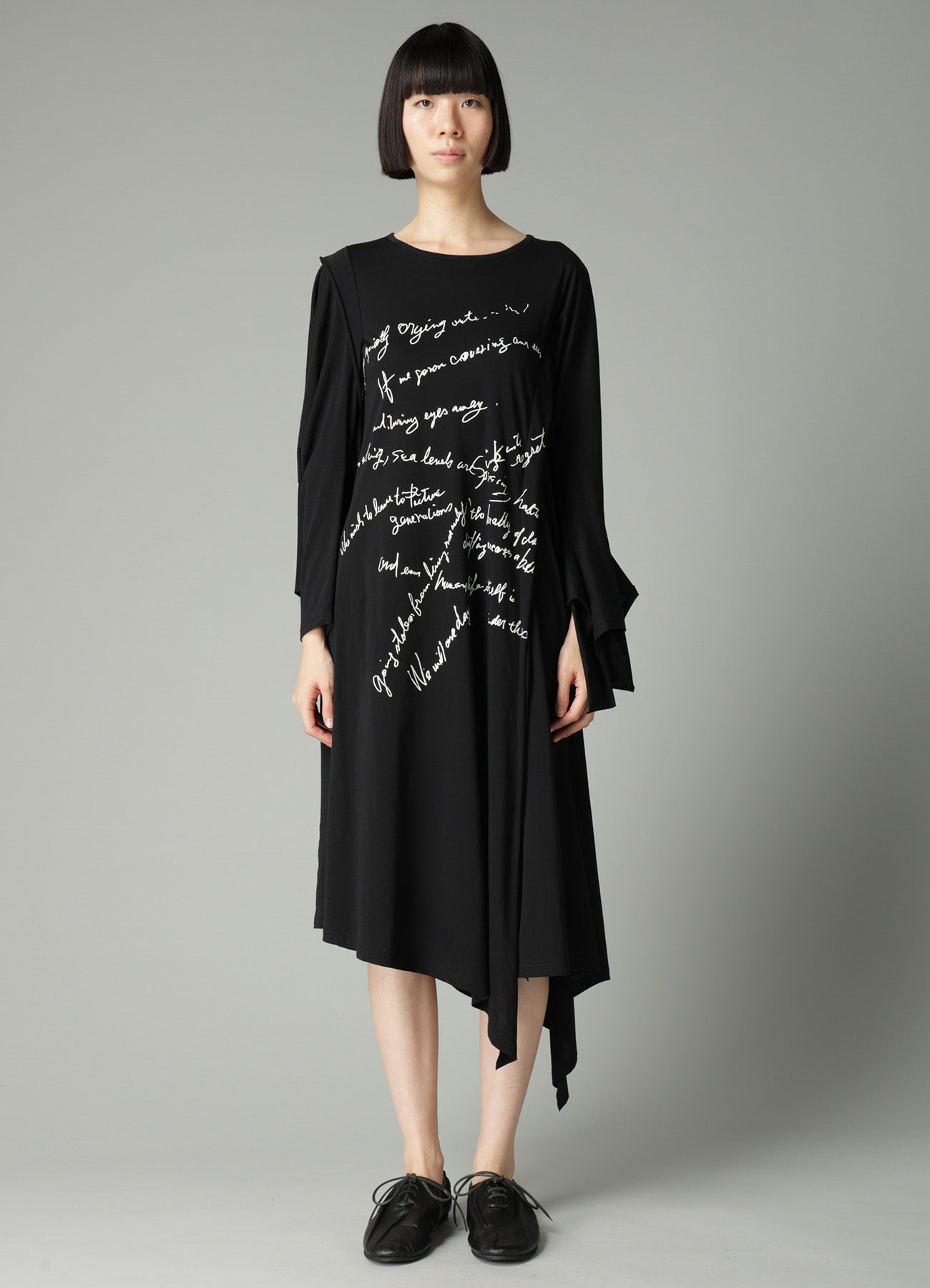 ヨウジヤマモト　FG-T82-087　カットソー COTTON SINGLE JERSEY HAND WRITING PT DRESS – THE SHOP YOHJI YAMAMOTO