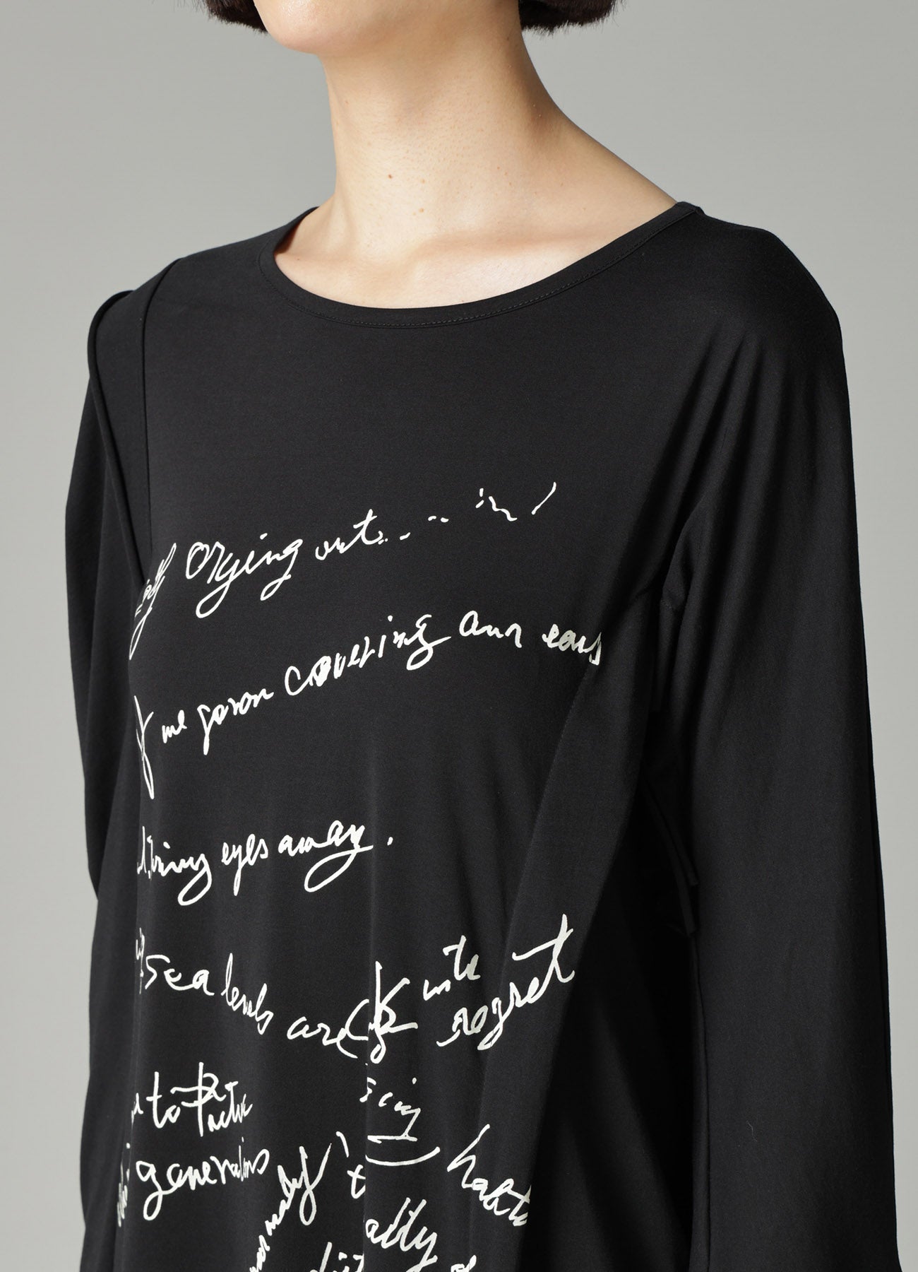 ヨウジヤマモト　FG-T82-087　カットソー COTTON SINGLE JERSEY HAND WRITING PT DRESS – THE SHOP YOHJI YAMAMOTO
