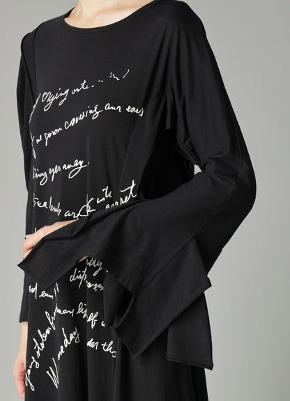 COTTON SINGLE JERSEY HAND WRITING PT DRESS