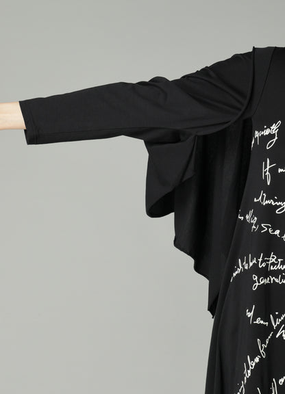 COTTON SINGLE JERSEY HAND WRITING PT DRESS