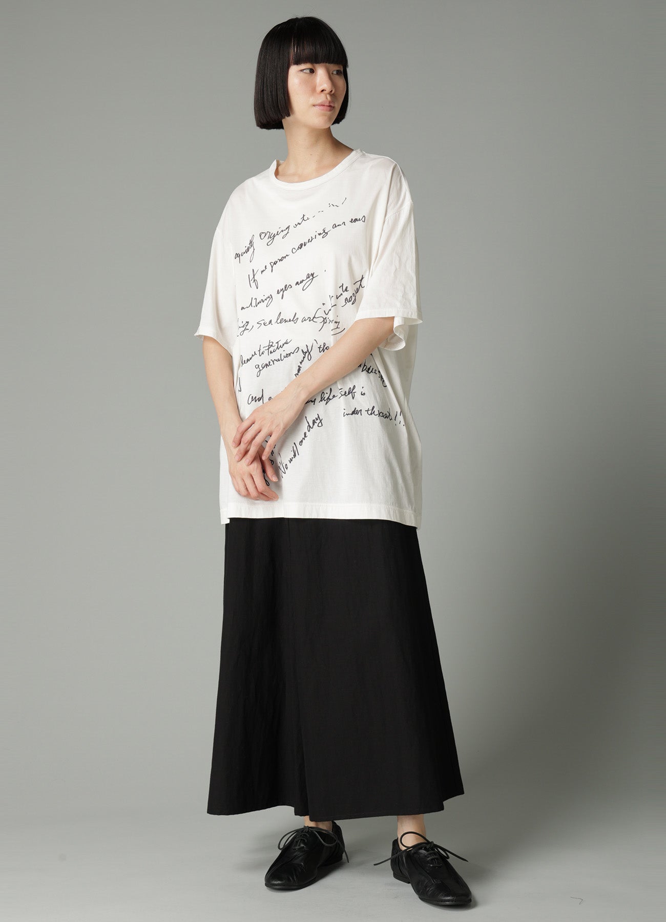 COTTON SINGLE JERSEY HAND WRITING PT SHORT SLV T