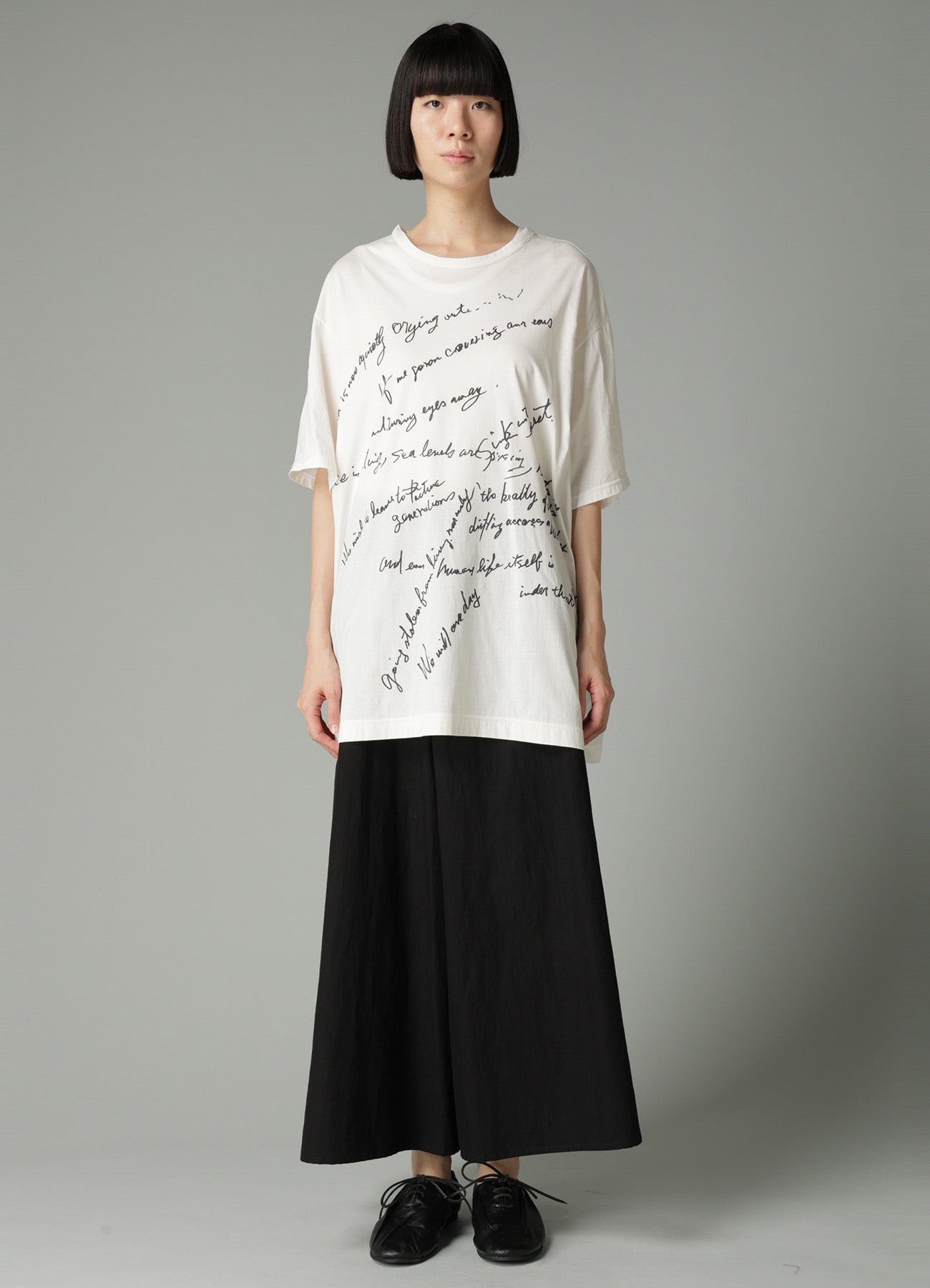 COTTON SINGLE JERSEY HAND WRITING PT SHORT SLV T