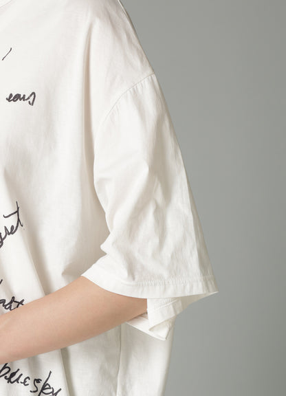 COTTON SINGLE JERSEY HAND WRITING PT SHORT SLV T