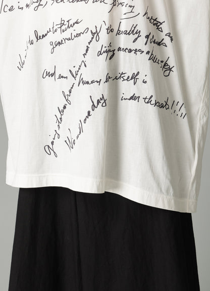 COTTON SINGLE JERSEY HAND WRITING PT SHORT SLV T