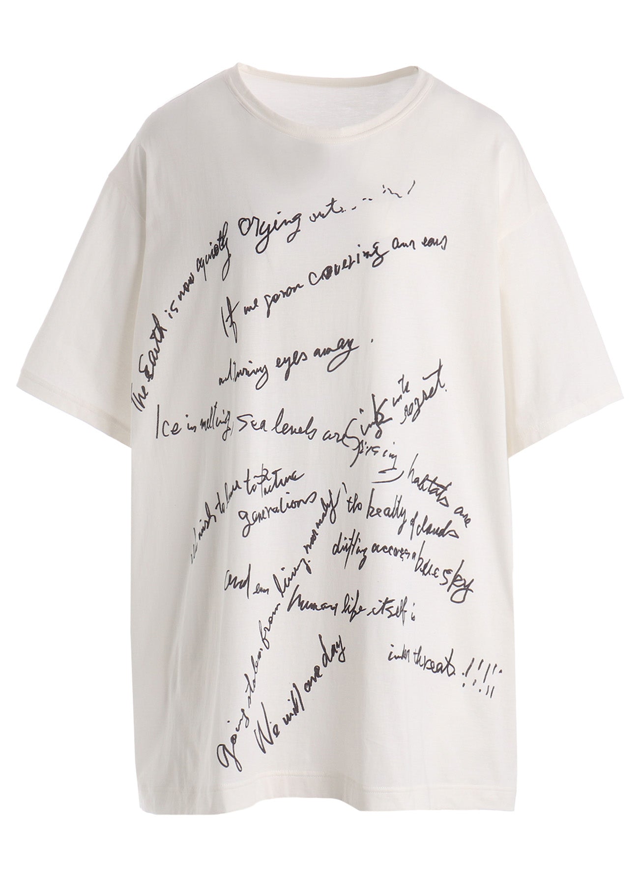 COTTON SINGLE JERSEY HAND WRITING PT SHORT SLV T