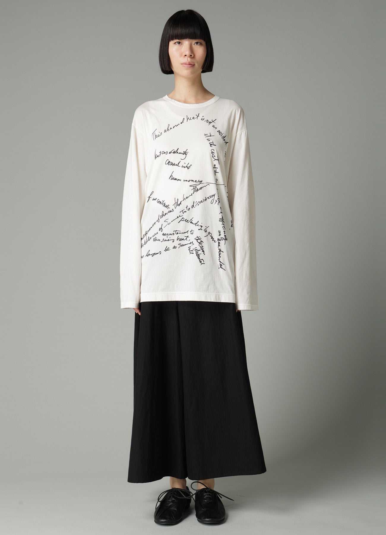 COTTON SINGLE JERSEY HAND WRITING PT LONG SLV T