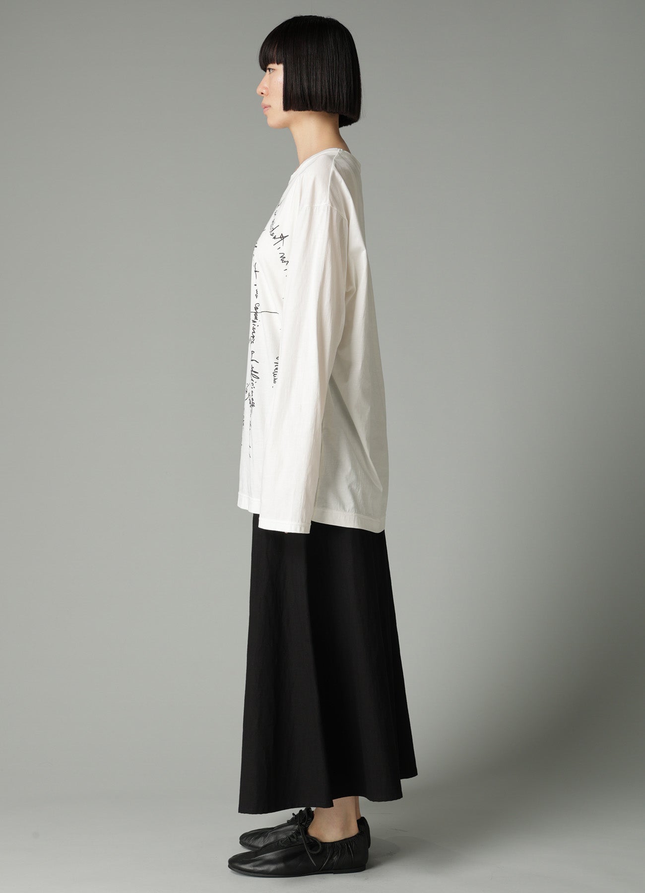 COTTON SINGLE JERSEY HAND WRITING PT LONG SLV T