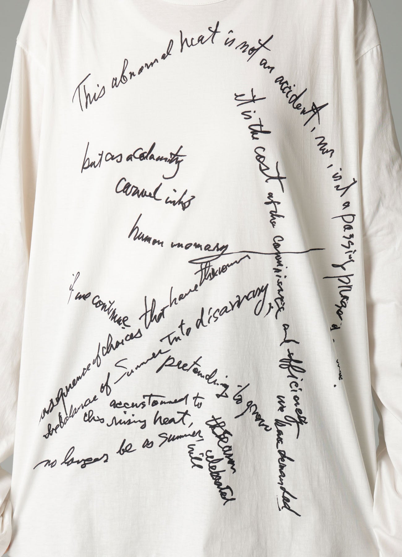 COTTON SINGLE JERSEY HAND WRITING PT LONG SLV T