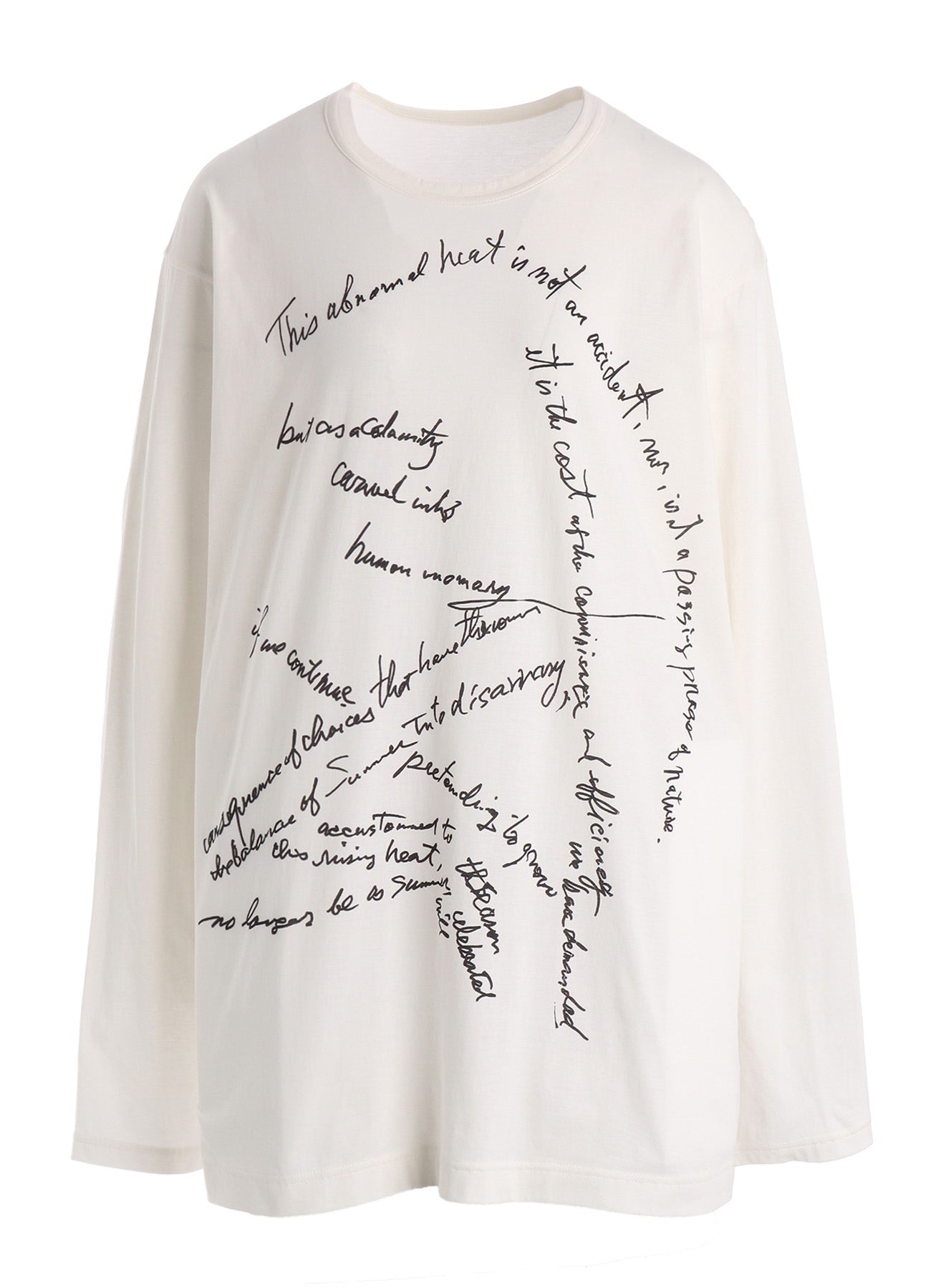 COTTON SINGLE JERSEY HAND WRITING PT LONG SLV T – THE SHOP YOHJI